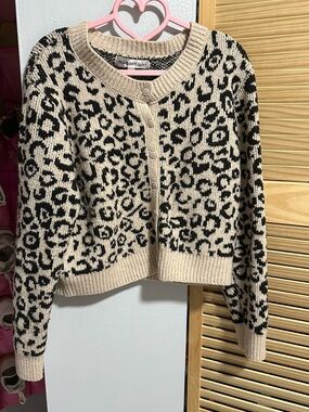 Madden Girl Leopard Button-Up Cardigan